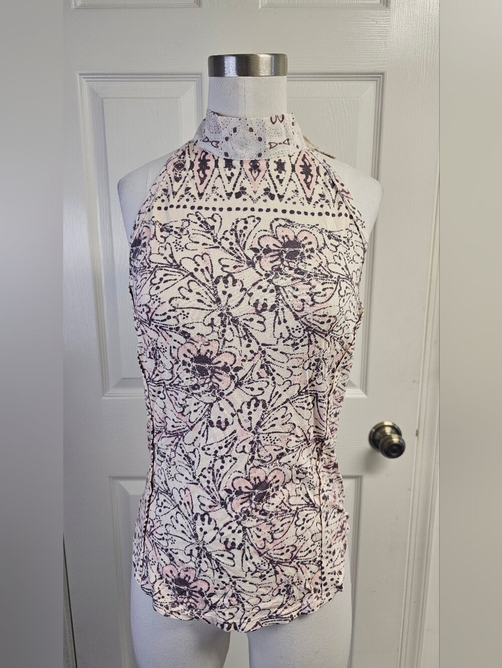 NWT Free People Madagascar Halter Tank Top Tea Combo Size XL